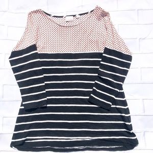 Anthropologie Postmark Black and White striped top